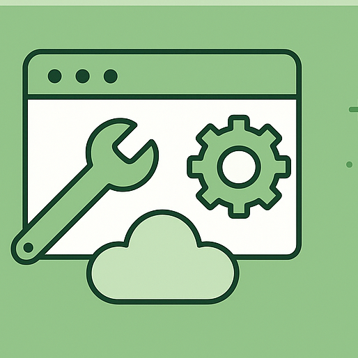 Illustration: Softwareinstallation mit Schraubenschlüssel und Zahnrad